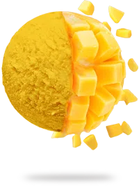Bola de helado de mango