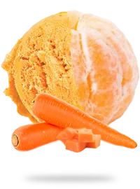 Bola de helado de zanahoria con mandarina